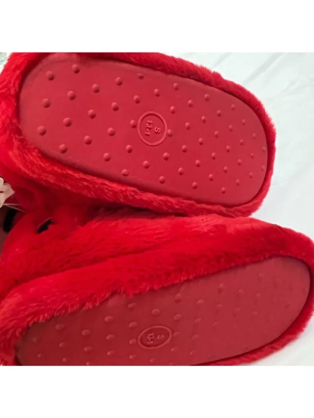 Kids Wondershop Red Ski Bootie Fuzzy House Slipper Sz S 13-1 NWT